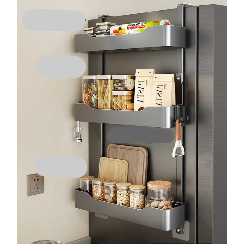 Refrigerator Side Magnetic Multi-Functional Storage Racks - sleek-selections