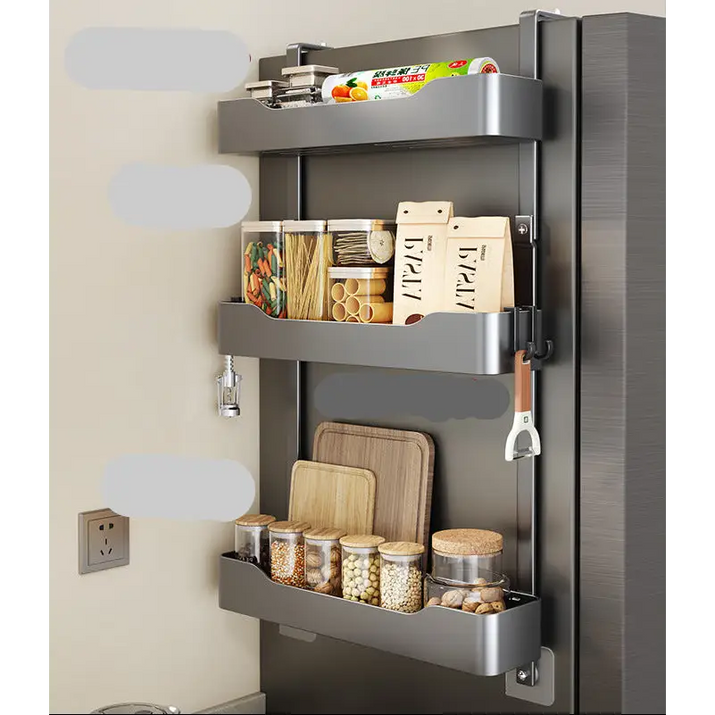 Refrigerator Side Magnetic Multi-Functional Storage Racks - sleek-selections