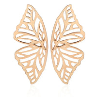 Openwork butterfly wing earrings showcasing retro charm in statement metal long drop earrings