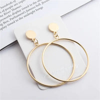 Gold hoop earrings from Retro Statement Metal Long Drop Earrings with retro charm and long drop earrings style