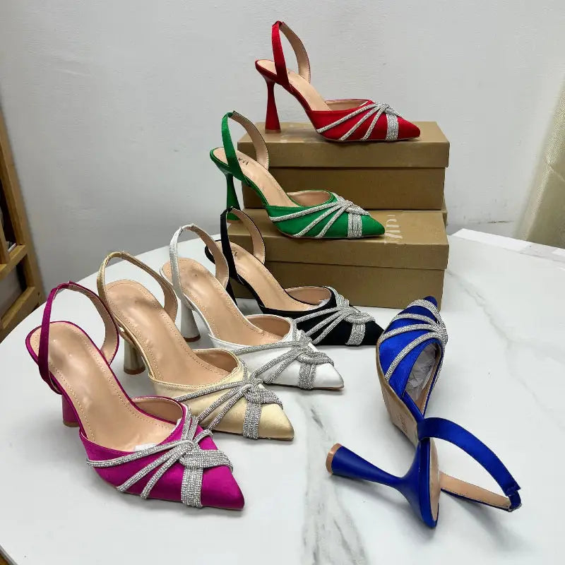 Rhinestone High-Heeled Shoes - sleek-selections