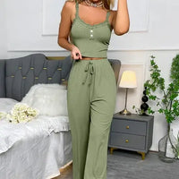 Ribbed  2 Piece Pajamas - sleek-selections
