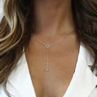 S925 Sterling Silver Double-Deck Circle Necklace featuring a silver circle necklace pendant