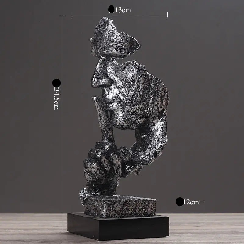 Silence Is Golden Figure Abstrac Sculpture - sleek-selections