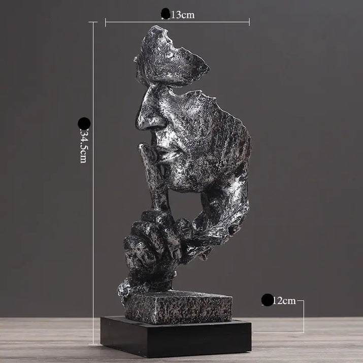 Silence Is Golden Figure Abstrac Sculpture - sleek-selections