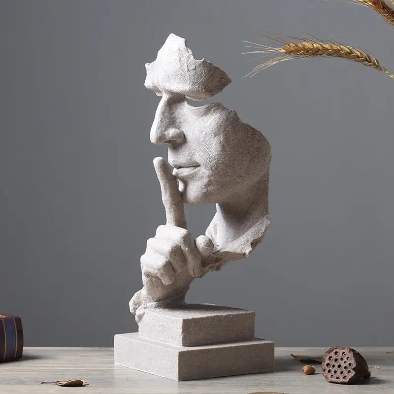 Silence Is Golden Figure Abstrac Sculpture - sleek-selections