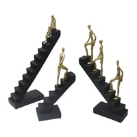Simple Modern Black Gold Staircase Sculpture - sleek-selections