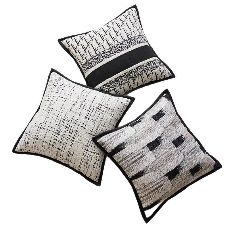 Three decorative soft sofa cushions for a simple modern soft sofa interior design