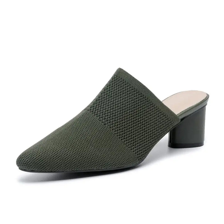Slip On Baotou Pointed Toe Block Heels - sleek-selections