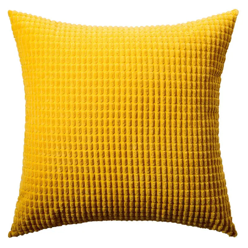 Textured yellow plaid corn kernel kernel square cushion for cozy home decor