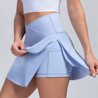 Light blue athletic skort.