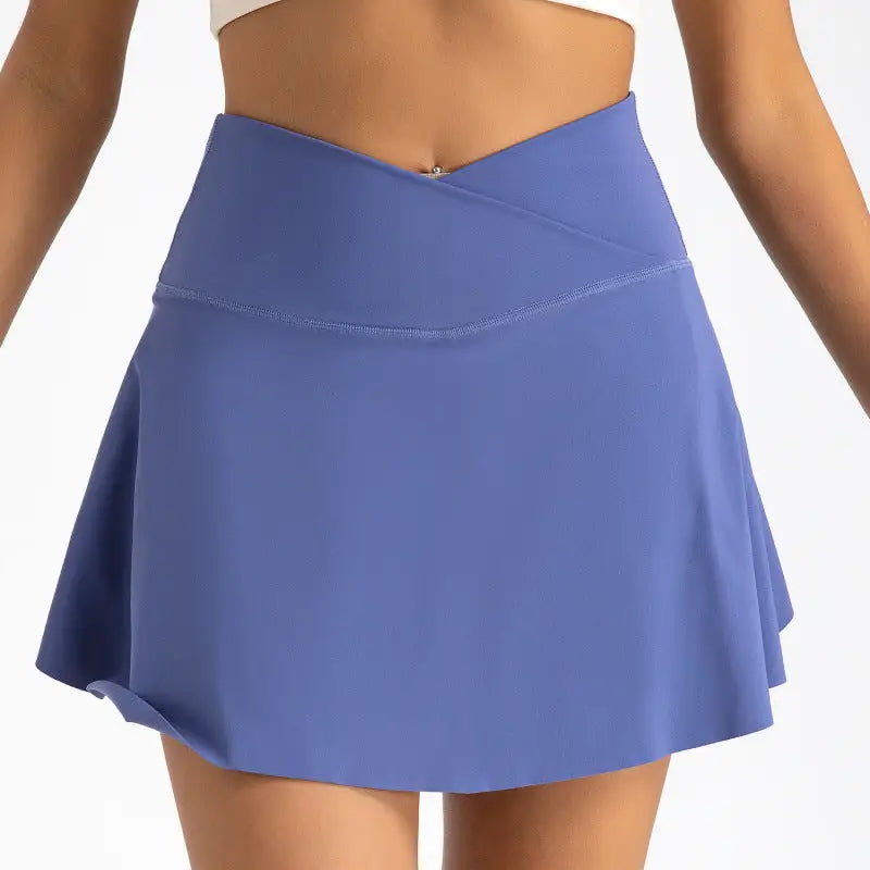 Blue athletic skirt.