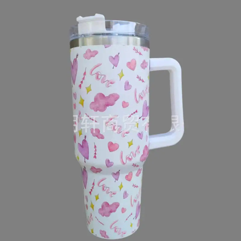 Stainless Steel Insulated Cold Insulation Car Cup with Handle 40OZ - sleek-selections