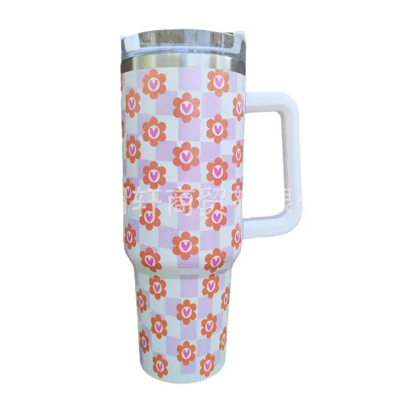 Stainless Steel Insulated Cold Insulation Car Cup with Handle 40OZ - sleek-selections