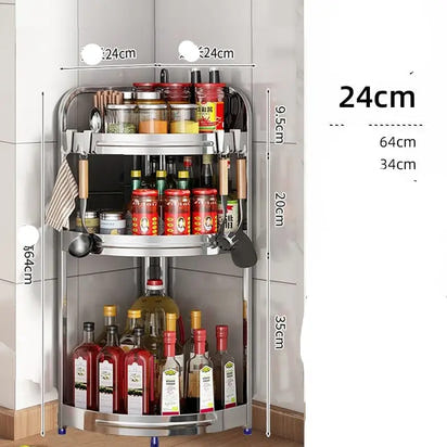 Stainless Steel Kitchen Corner Shelf - sleek-selections
