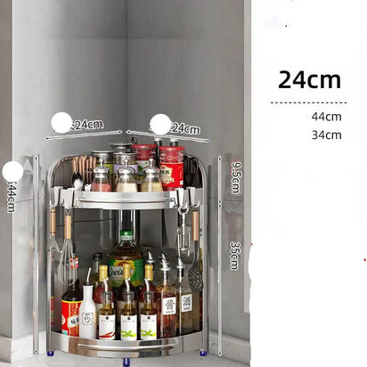 Stainless Steel Kitchen Corner Shelf - sleek-selections