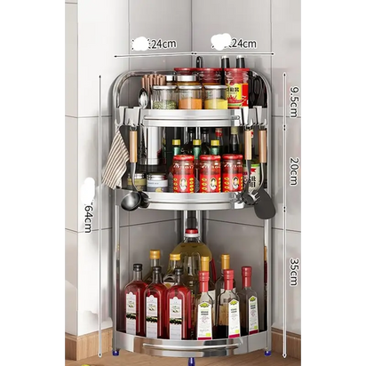 Stainless Steel Kitchen Corner Shelf - sleek-selections