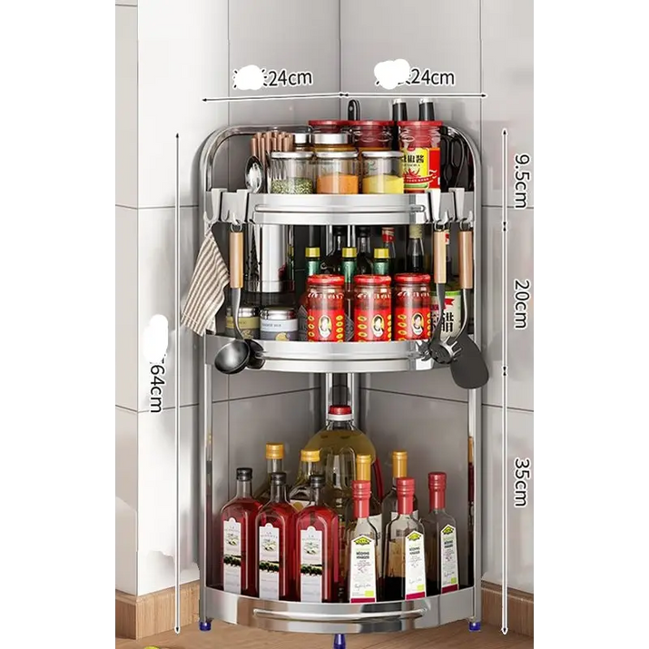 Stainless Steel Kitchen Corner Shelf - sleek-selections
