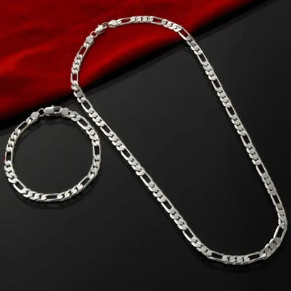 Silver chain and bracelet set.