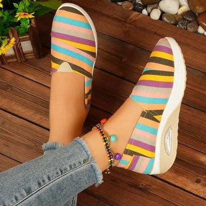 Striped Casual  Rocker Canvas Shoes - sleek-selections