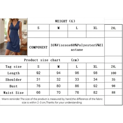Clothing size chart.