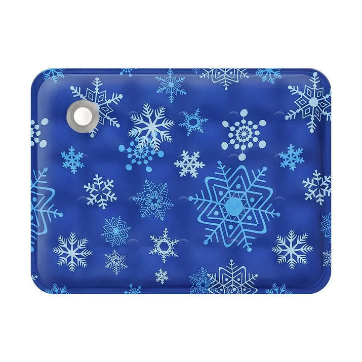 Rectangular blue Summer Ice Pad For Pets with snowflake pattern, ideal for cooling