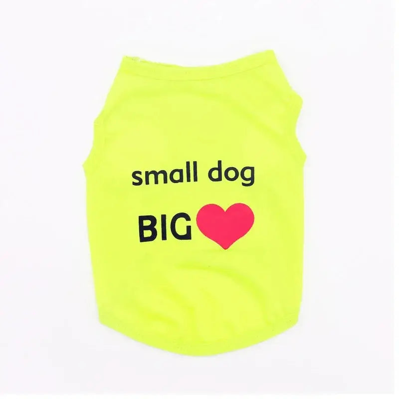 Yellow dog shirt from Summer Puppy Pet Clothing designed for summer puppies