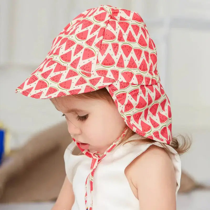 Watermelon-patterned sun hat for child’s summer wardrobe, Panama children’s hat, summer sun cartoon