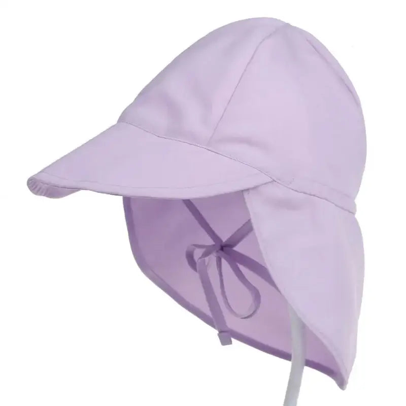 Lilac sun hat with neck flap from Summer Sun Cartoon Panama Children’s Hat for child’s summer wardrobe