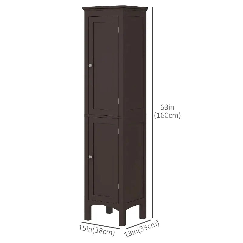 Brown wooden storage cabinet.