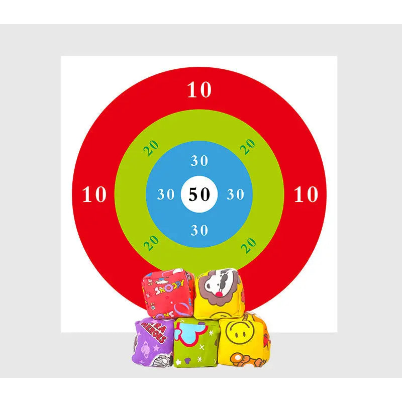 Colorful beanbag toss game for team building sandbag throwing and team closer activities
