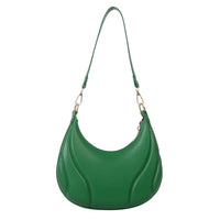 Green crescent-shaped textured trend shoulder bag purse on the Textured Trend Shoulder Bag collection