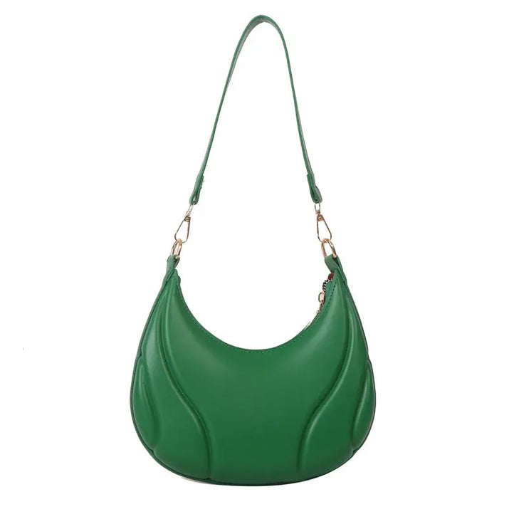 Green crescent-shaped textured trend shoulder bag purse on the Textured Trend Shoulder Bag collection