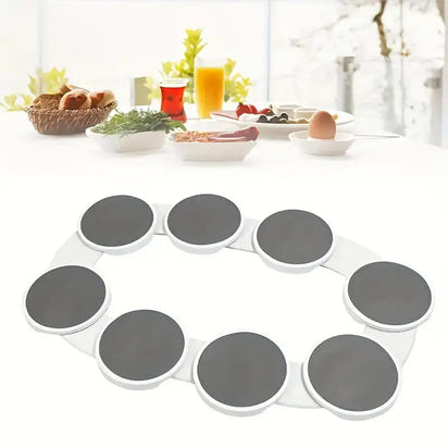 Circular furniture sliders for The Lazy Susan Revolution Table portable meal tray