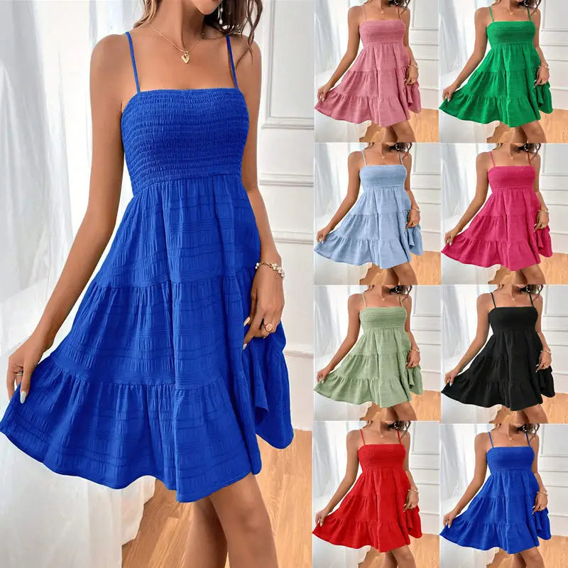Tiered, smocked summer dress.