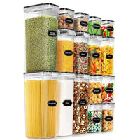 Clear kitchen storage containers for pantry organization and airtight food storage