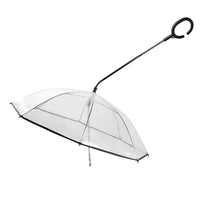 Transparent Pet Umbrella with clear dome and black handle for stylish outdoor protection