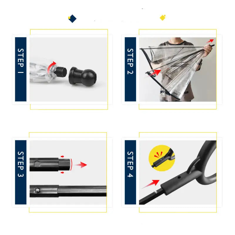 Transparent Pet Umbrella assembly instructions for easy setup and usage