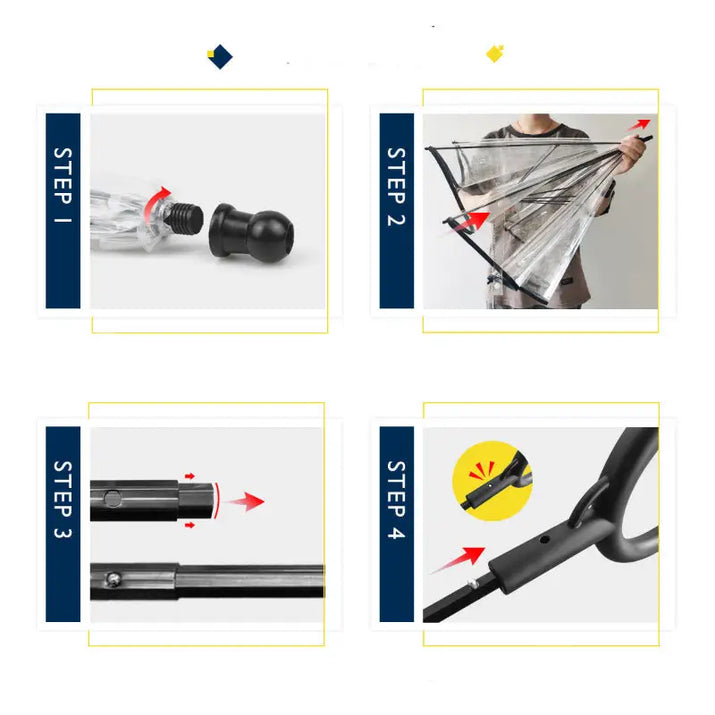 Transparent Pet Umbrella assembly instructions for easy setup and usage