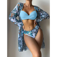 Floral bikini and cover-up set.
