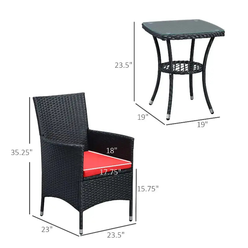 Wicker furniture set with chair and table dimensions for 3 Piece Wicker Furniture Set