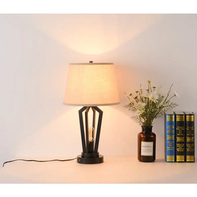 Usb Fabric Dimming Touch Table Lamp - sleek-selections