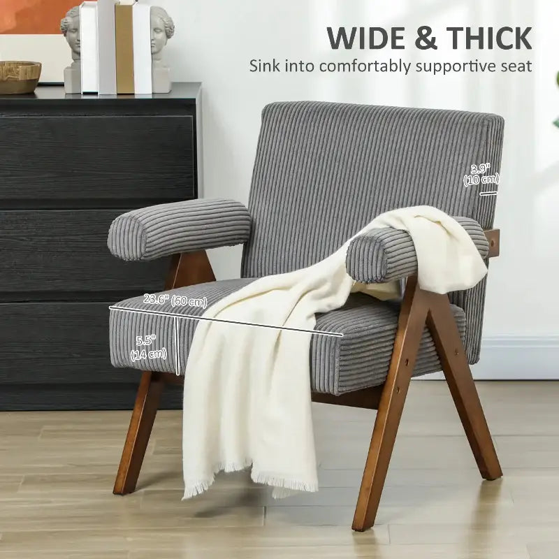 Corduroy Accent Chair - sleek-selections