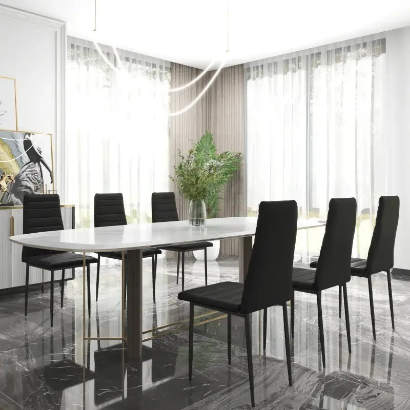 6 High Back Dining Chairs - sleek-selections
