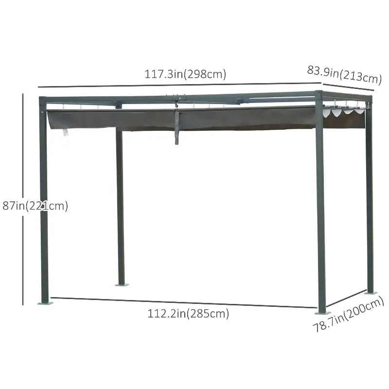 Outdoor Metal Frame Pergola Gazebo with Dimensions for a durable Frame Pergola Gazebo