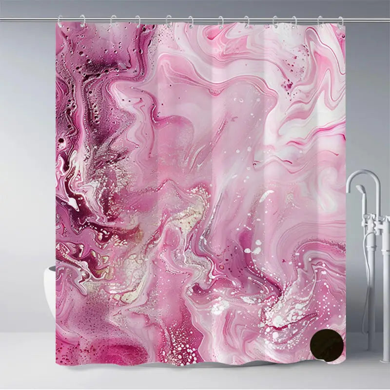 Pink marble shower curtain.
