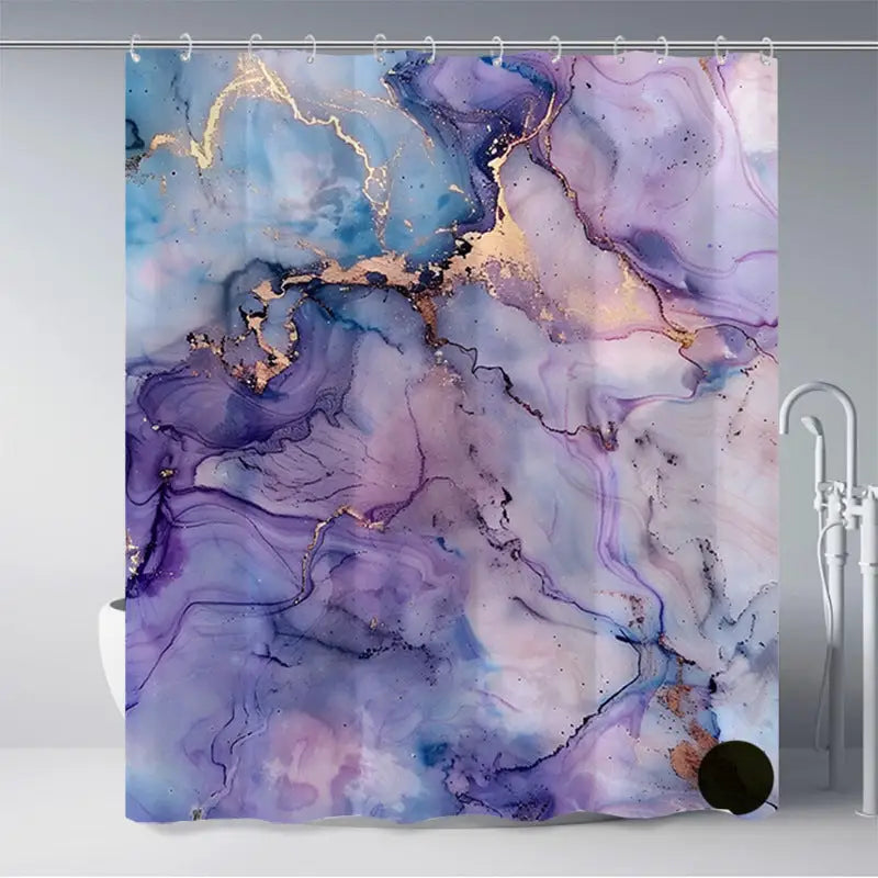 Abstract marble shower curtain.