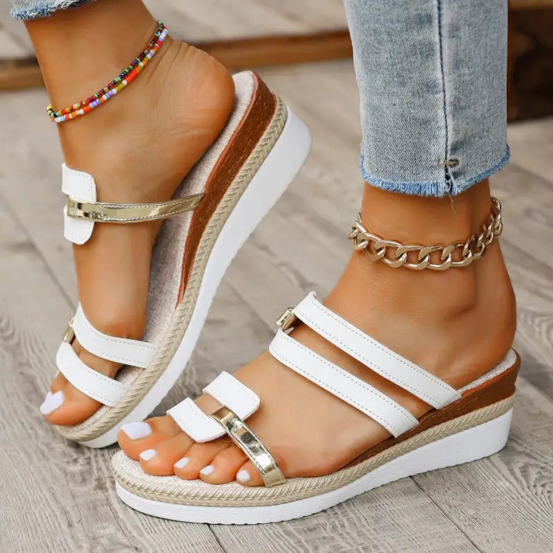 Wedge Heel Flat Sandals - sleek-selections