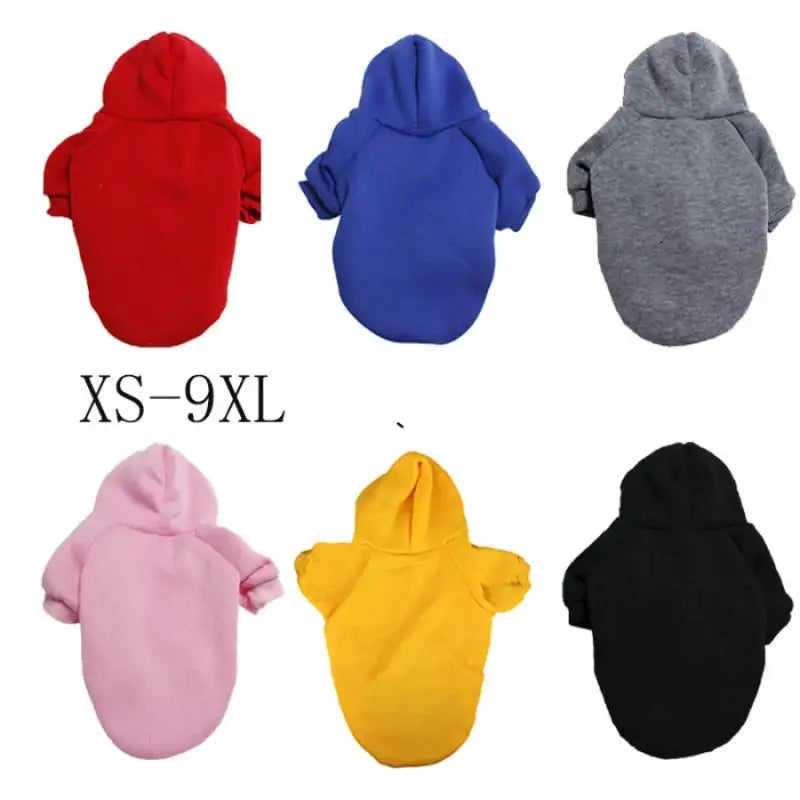 Colorful dog hoodies as part of Winter Dog Clothes collection for stylish pets