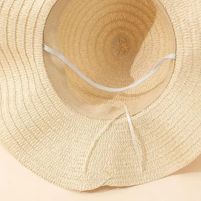 Women's  Brim Straw Hat with Bow - sleek-selections